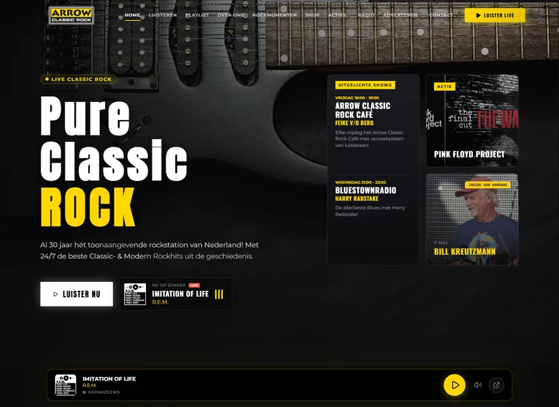 Website van Arrow Classic Rock